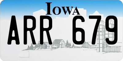 IA license plate ARR679