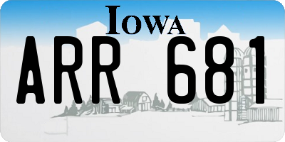 IA license plate ARR681