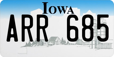 IA license plate ARR685