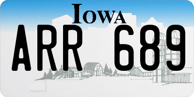 IA license plate ARR689