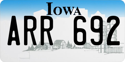 IA license plate ARR692