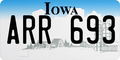 IA license plate ARR693
