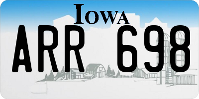 IA license plate ARR698