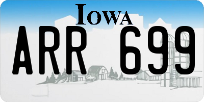 IA license plate ARR699