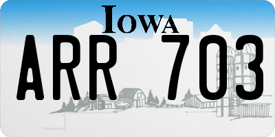 IA license plate ARR703