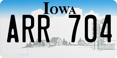 IA license plate ARR704