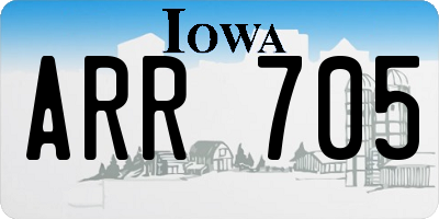 IA license plate ARR705