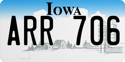 IA license plate ARR706