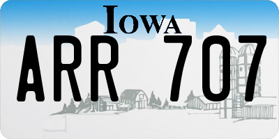 IA license plate ARR707