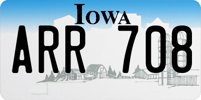 IA license plate ARR708