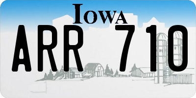 IA license plate ARR710