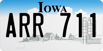IA license plate ARR711