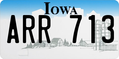 IA license plate ARR713