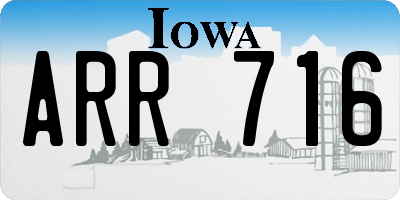 IA license plate ARR716
