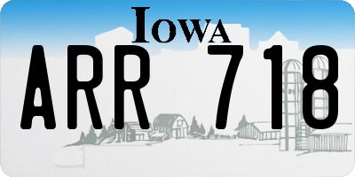 IA license plate ARR718