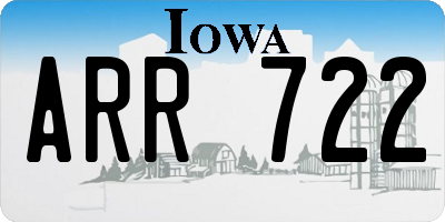 IA license plate ARR722