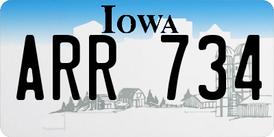 IA license plate ARR734