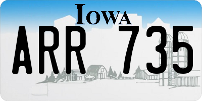 IA license plate ARR735