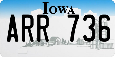IA license plate ARR736