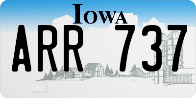 IA license plate ARR737