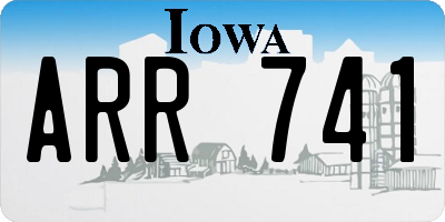 IA license plate ARR741