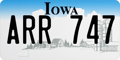 IA license plate ARR747