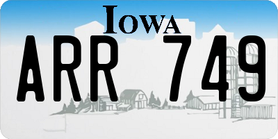 IA license plate ARR749