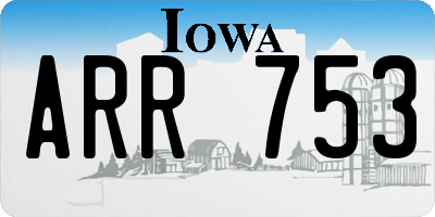 IA license plate ARR753