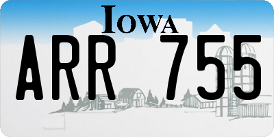 IA license plate ARR755