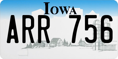 IA license plate ARR756