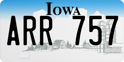 IA license plate ARR757