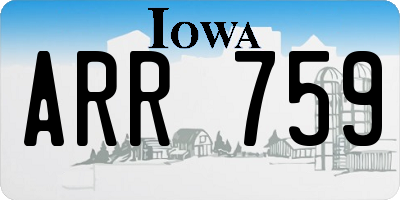 IA license plate ARR759