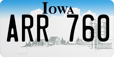 IA license plate ARR760