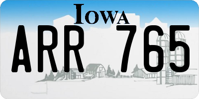 IA license plate ARR765