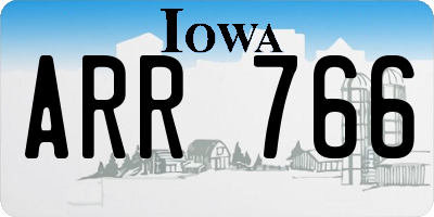 IA license plate ARR766