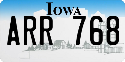 IA license plate ARR768