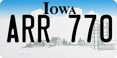 IA license plate ARR770