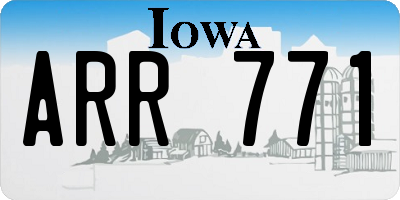 IA license plate ARR771