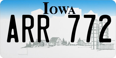 IA license plate ARR772