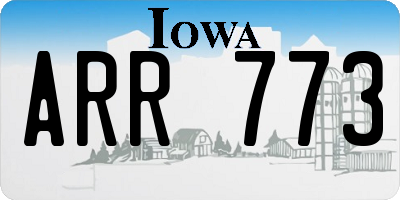 IA license plate ARR773