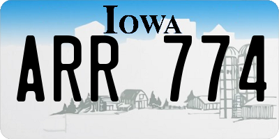 IA license plate ARR774