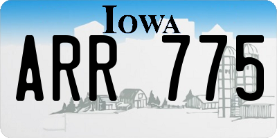 IA license plate ARR775