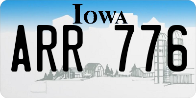 IA license plate ARR776