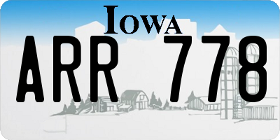 IA license plate ARR778