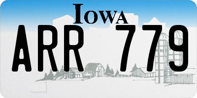 IA license plate ARR779