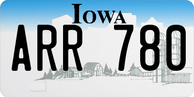 IA license plate ARR780