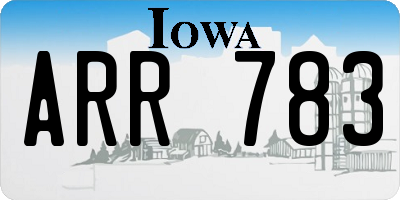 IA license plate ARR783