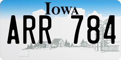 IA license plate ARR784