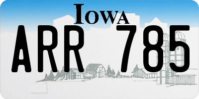 IA license plate ARR785