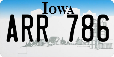 IA license plate ARR786